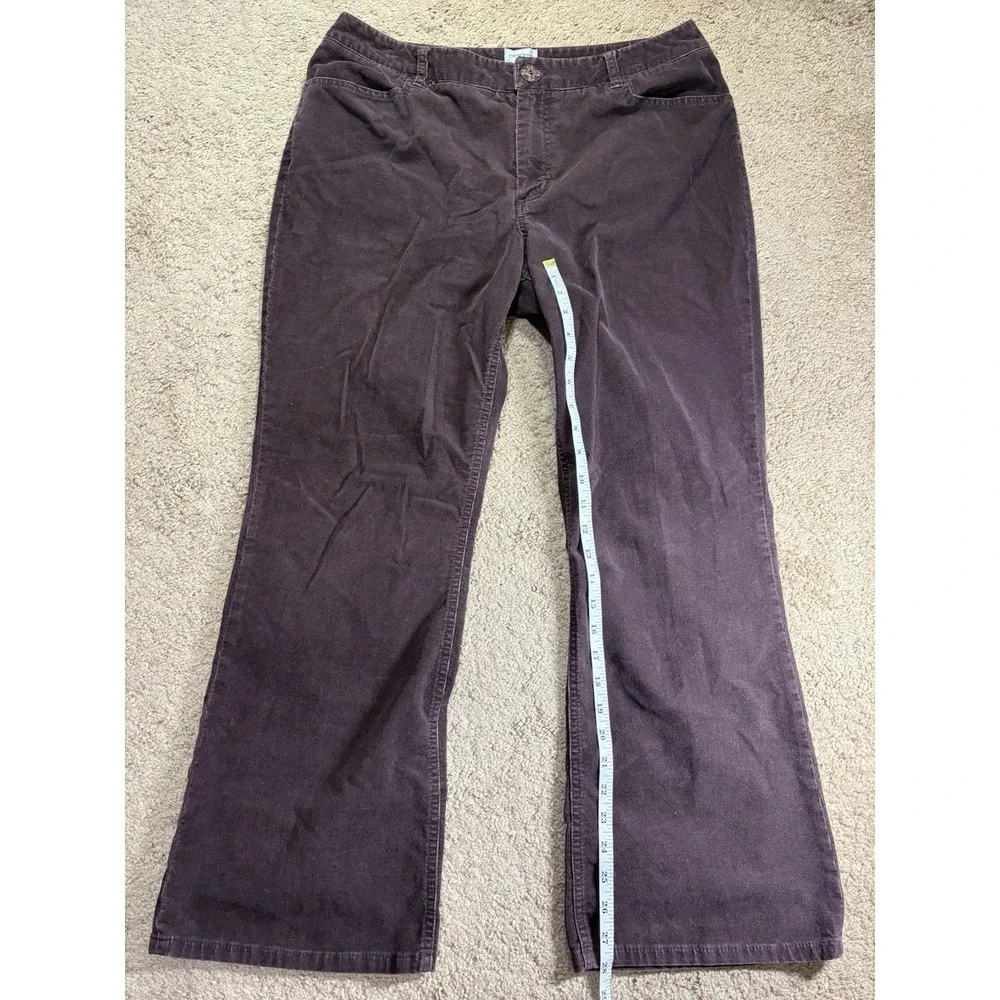 Chicos Corduroy Pants Women 2.5/14 Short Brown Mid-Rise Bootcut Pockets‎ 90's